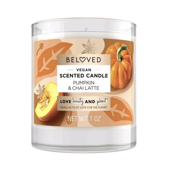 Love Beauty Planet Limited Edition BELOVED Scented Candle Pumpkin Chai Latte NEW - Picture 1 of 4